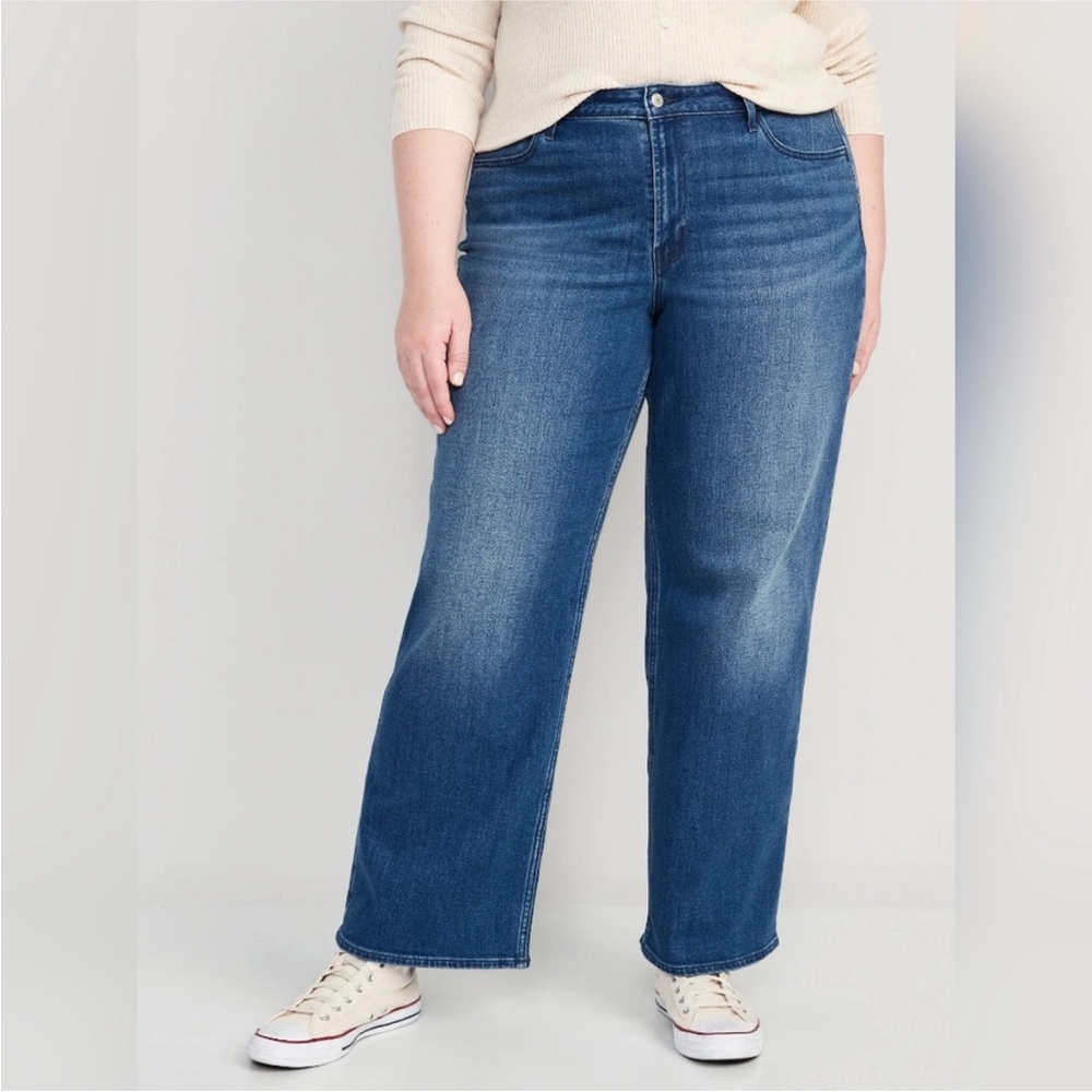 NEW Old Navy High-Waisted Wow Wide-Leg Jeans in Campeche Wash - Size 28 Short